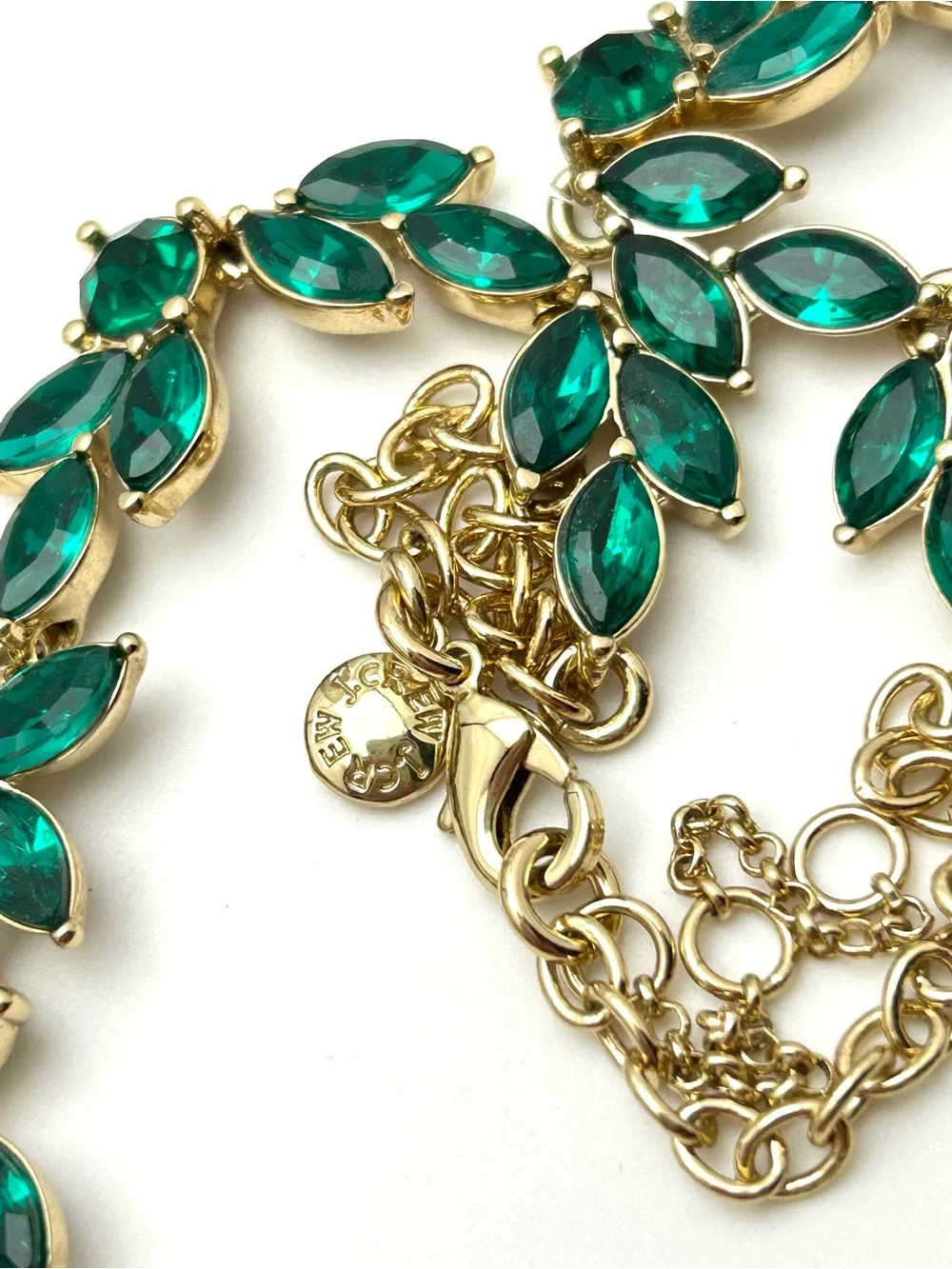 J. Crew Green Jeweled Necklace